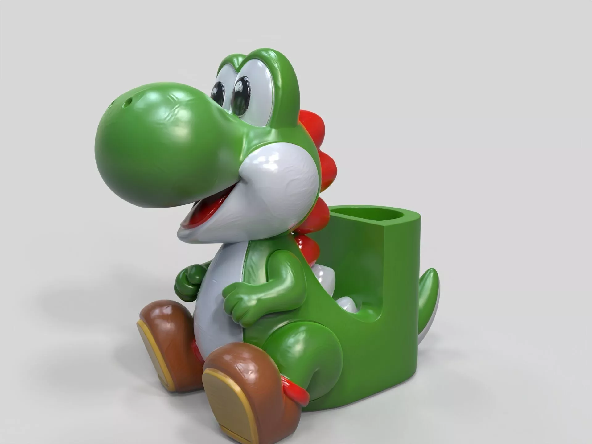 YOSHI SUPER MARIO PEN HOLDER DESK ORGANIZER 3D print model
