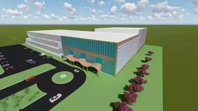 research Center 3d model Low-poly 3D model