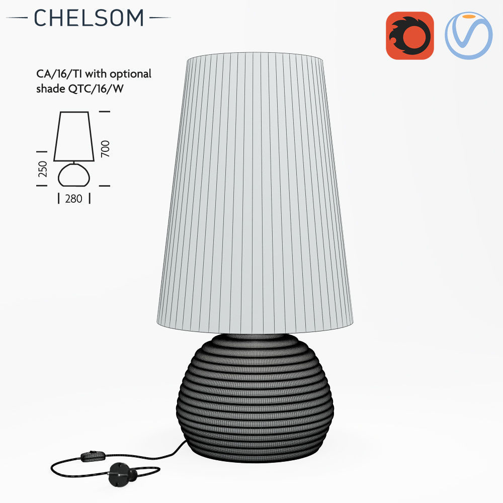 Chelsom Ceramic Art Titanium CA 16 TI table lamp 3D model_1