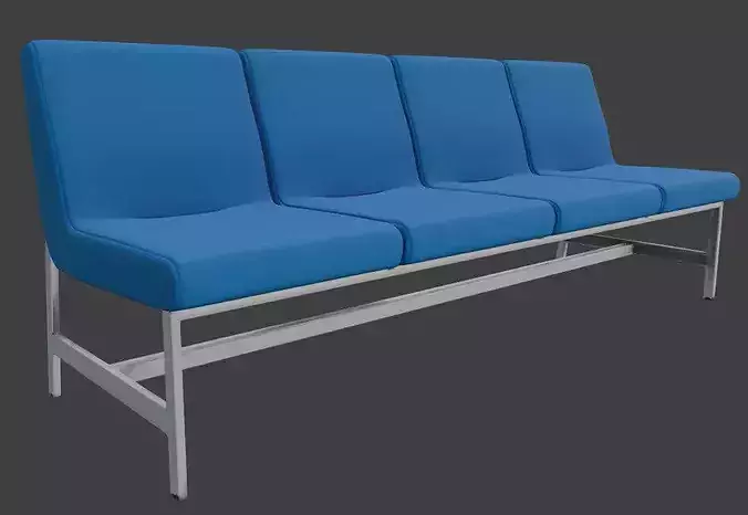 Modern Waiting Area Bench 3D Model 3D model