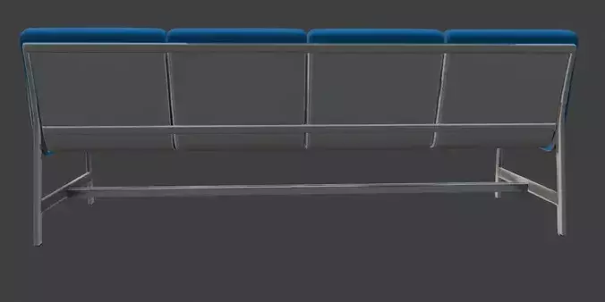 Modern Waiting Area Bench 3D Model 3D model 5