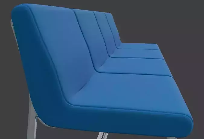 Modern Waiting Area Bench 3D Model 3D model 7