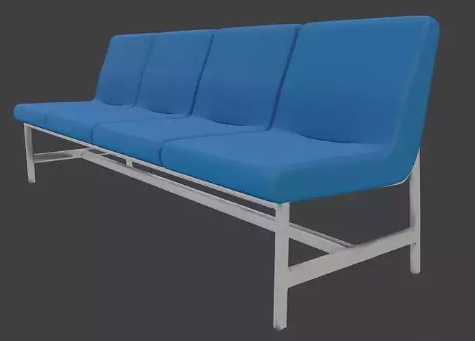 Modern Waiting Area Bench 3D Model 3D model 3