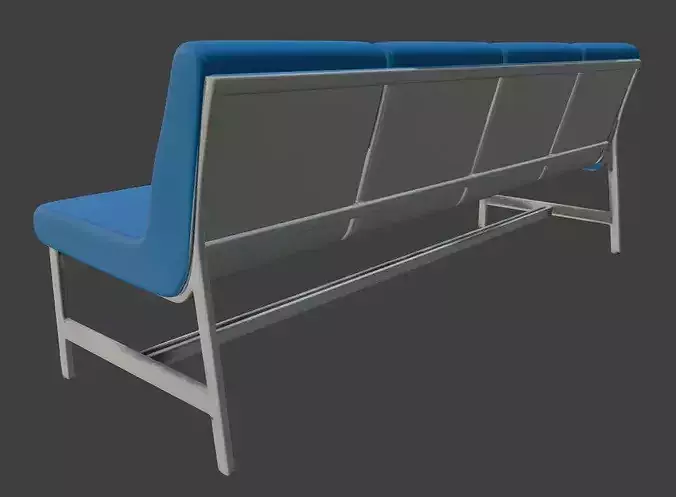 Modern Waiting Area Bench 3D Model 3D model 4