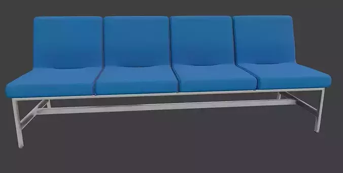 Modern Waiting Area Bench 3D Model 3D model 2