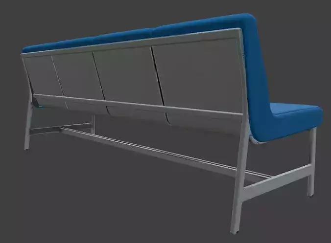 Modern Waiting Area Bench 3D Model 3D model 6