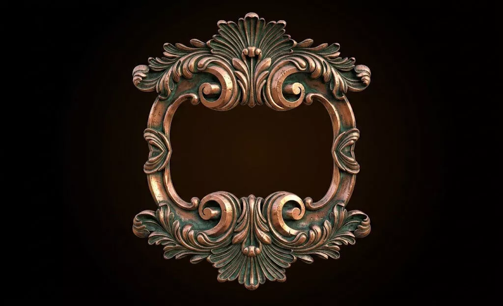 Luxury Baroque Frame 3D Model CNC and 3D Print Ready 3D print model