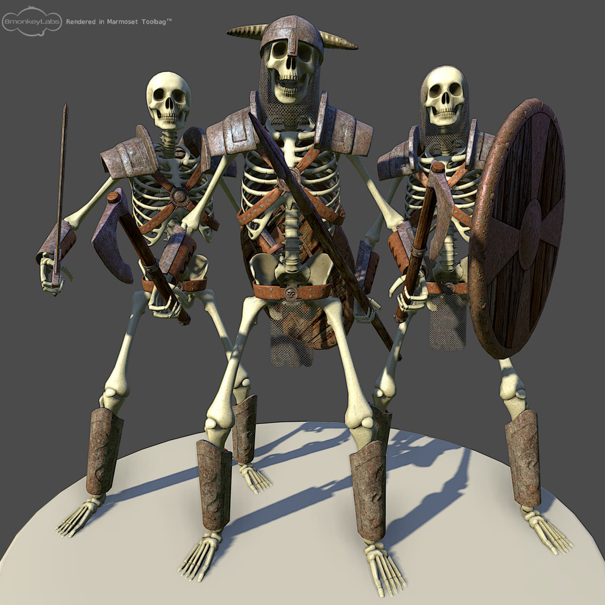 Fantasy Skeleton Low-poly 3D model_1