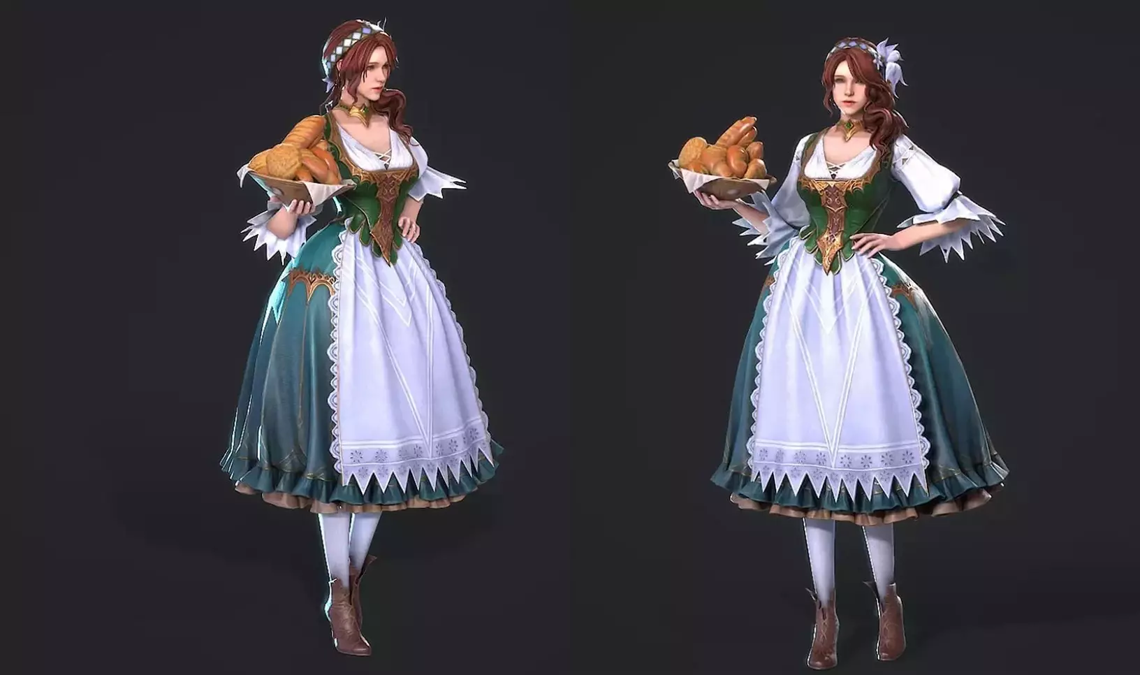 Female Maid Character Low-poly 3D model