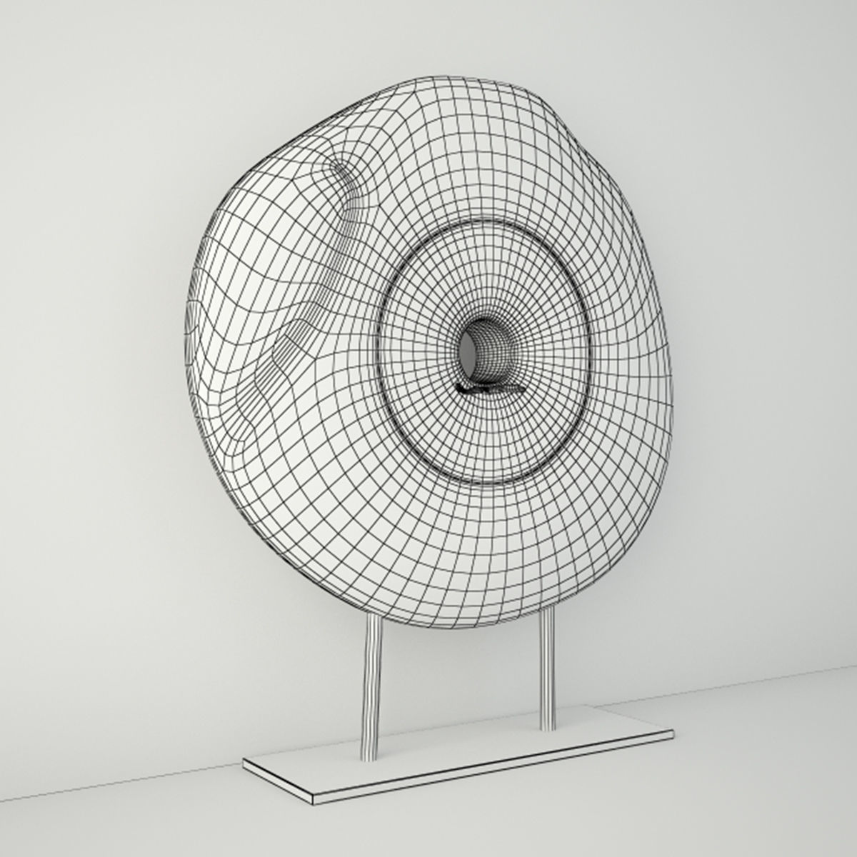 19th Century Wooden Wagon Wheel Artifact 3D model_3