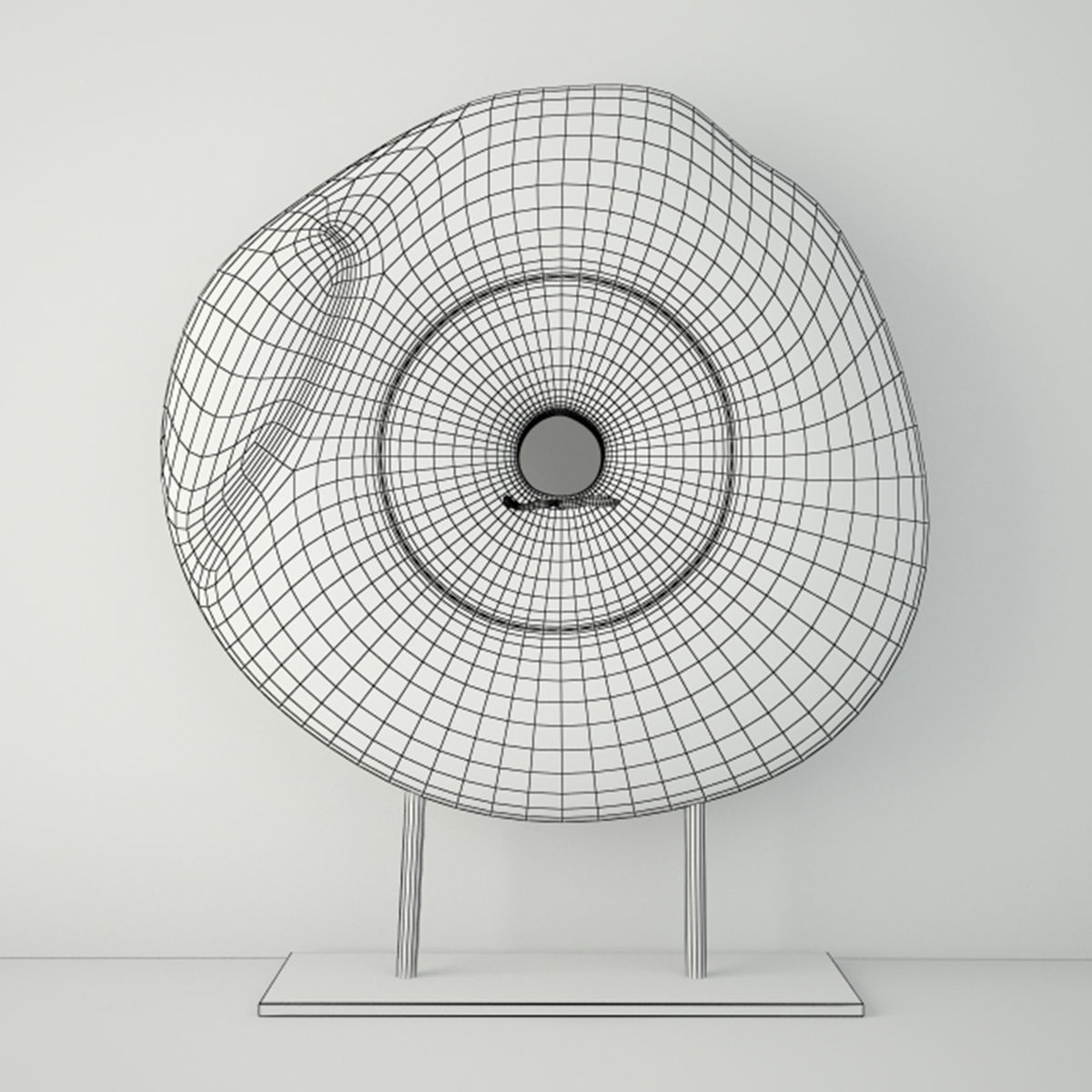 19th Century Wooden Wagon Wheel Artifact 3D model_1