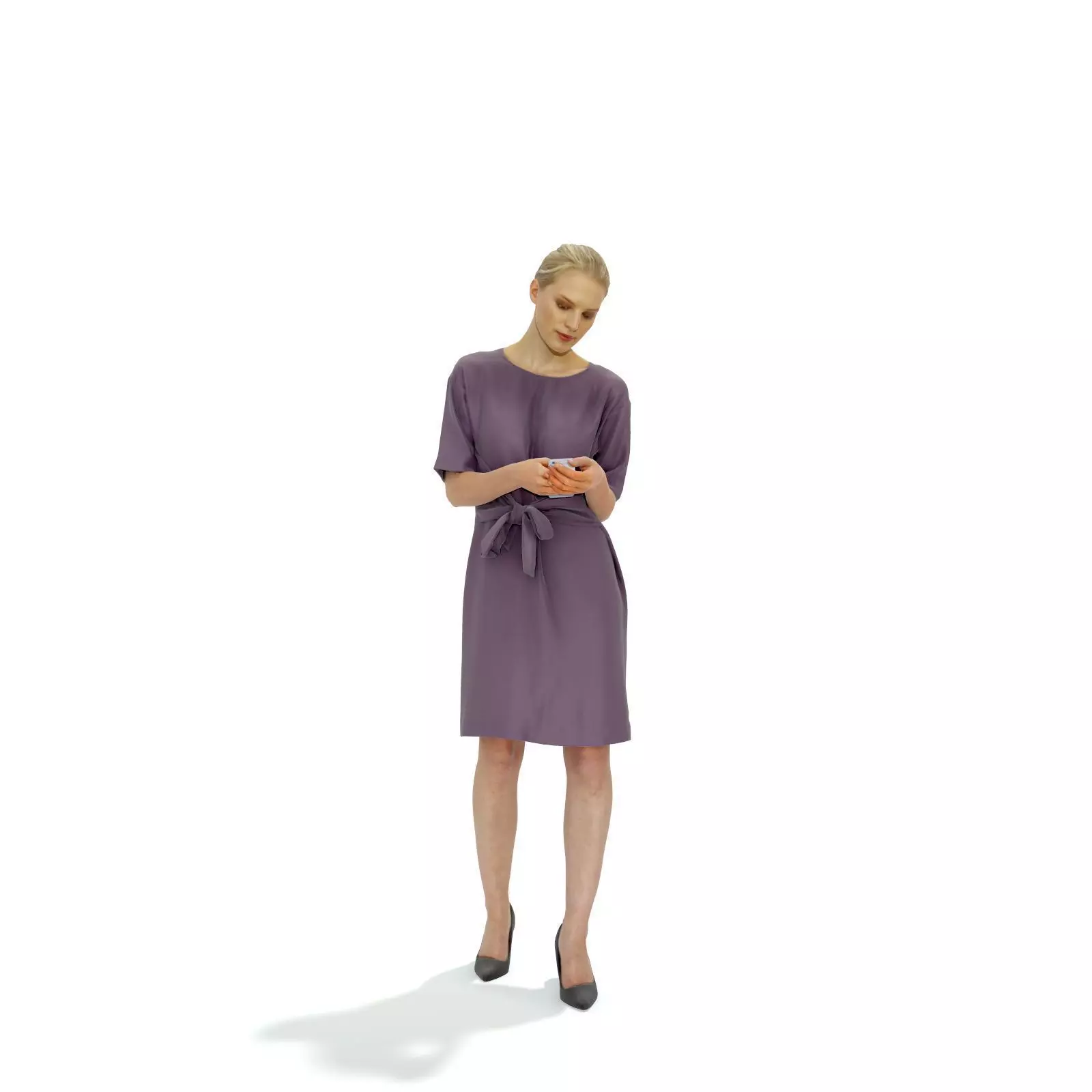 BWom0314-HD2-O05P01-S dress - back view Low-poly 3D model