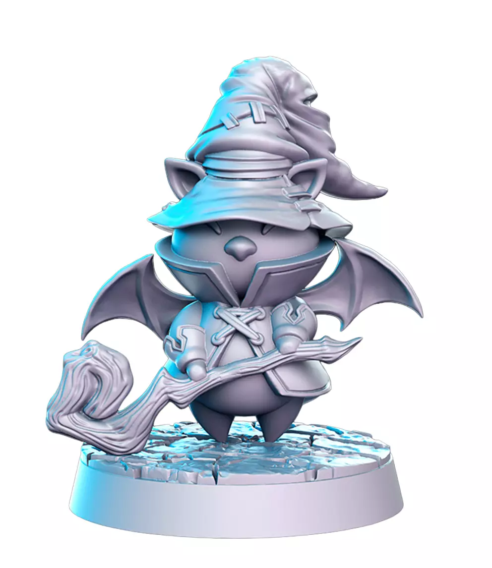 Wizzy Batomon Wizard 3D Print STL Miniature RPG 3D print model
