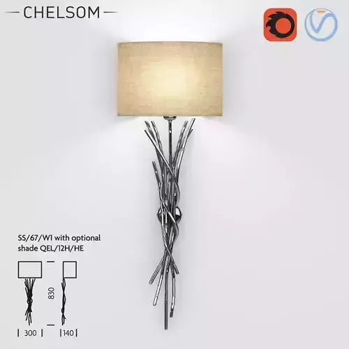 Chelsom Silver Sculpture SS 67 W1 wall lamp