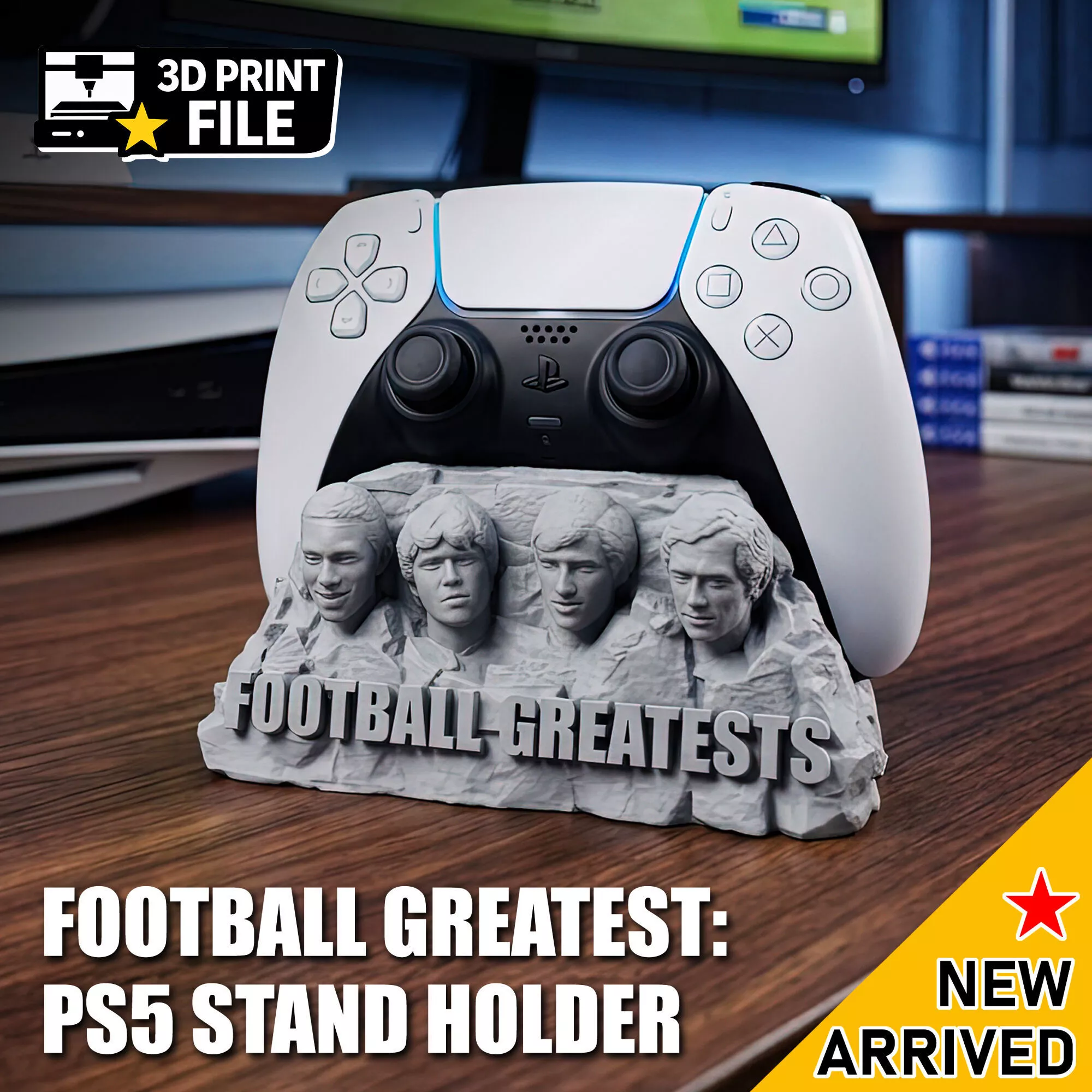 Football Legends PS5 Controller Stand Greatest Players Holder 3D print model