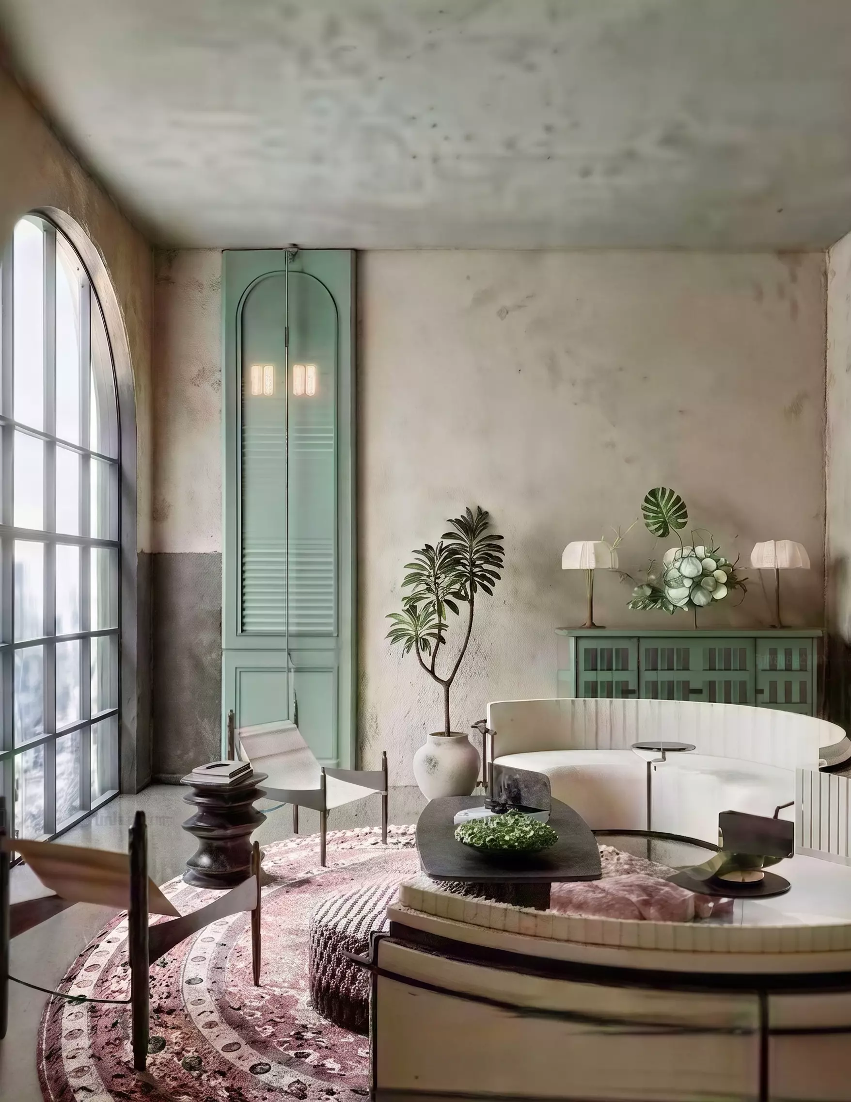 Wabi-sabi style living room 3D model