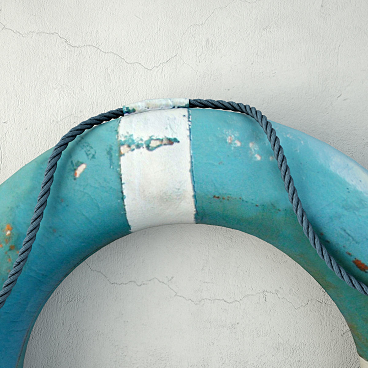 1950s Blue and White Life Preserver 2 3D model_1