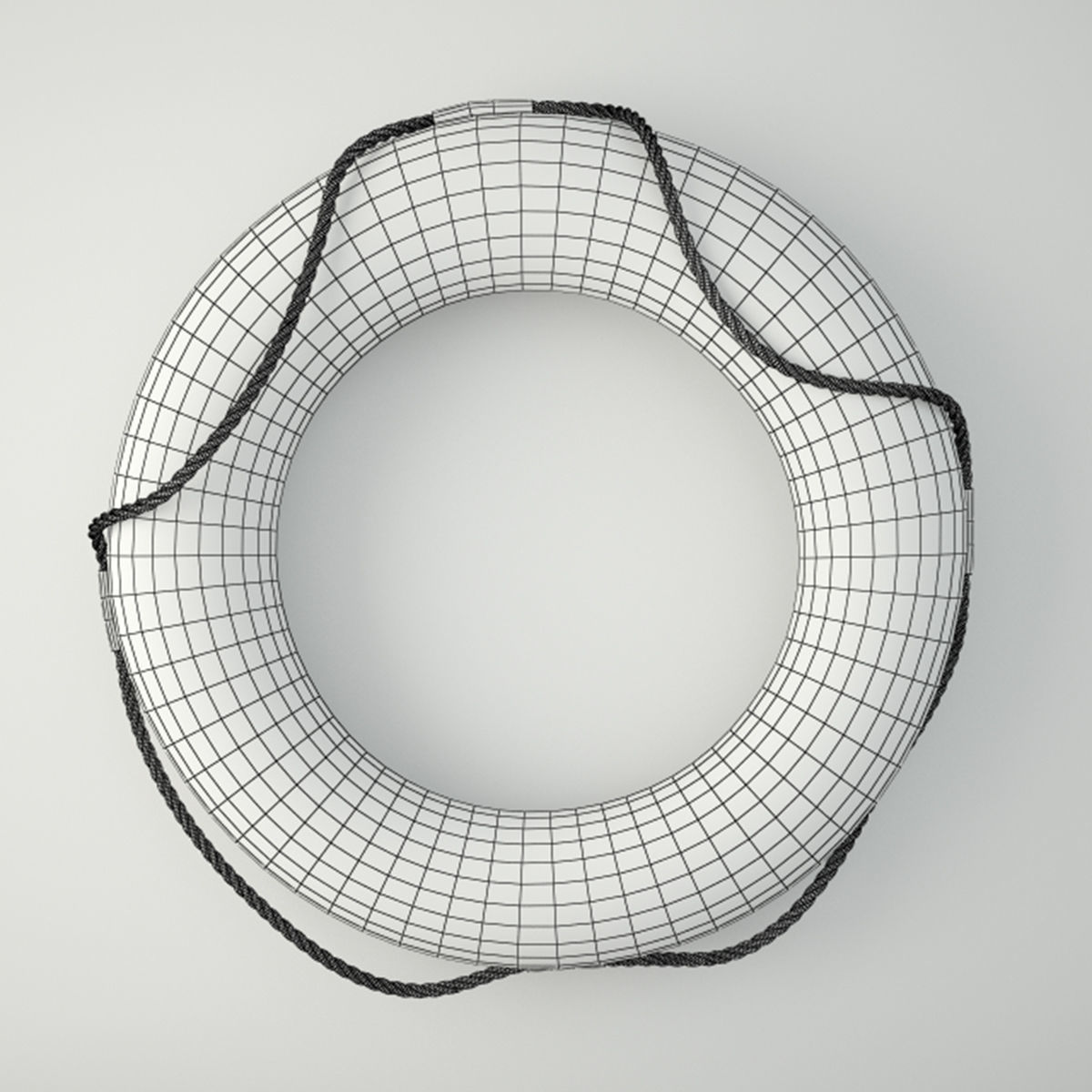 1950s Blue and White Life Preserver 2 3D model_4