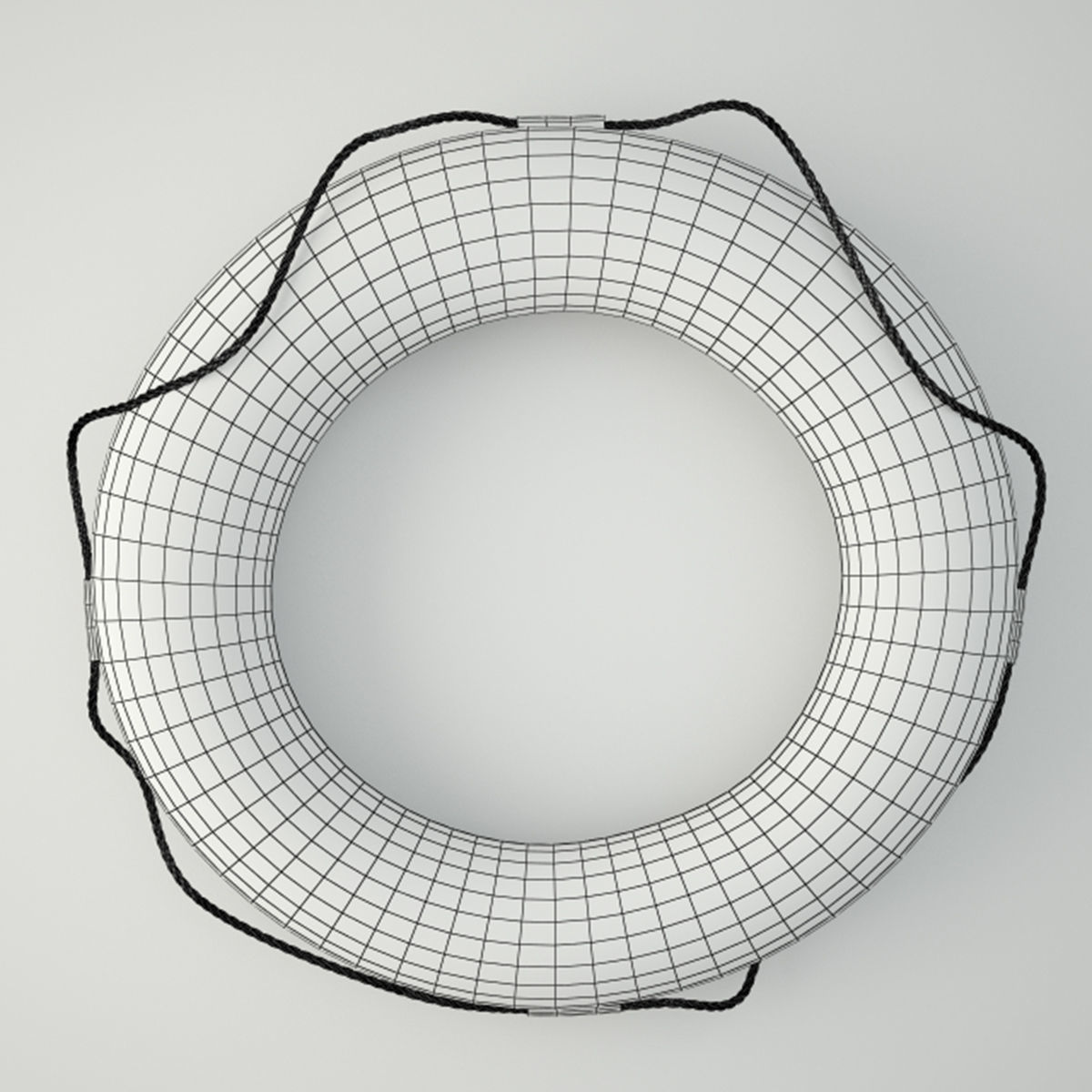 1950s Yellow Life Preserver 3D model_1