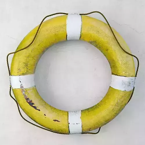 1950s Yellow Life Preserver 3D model