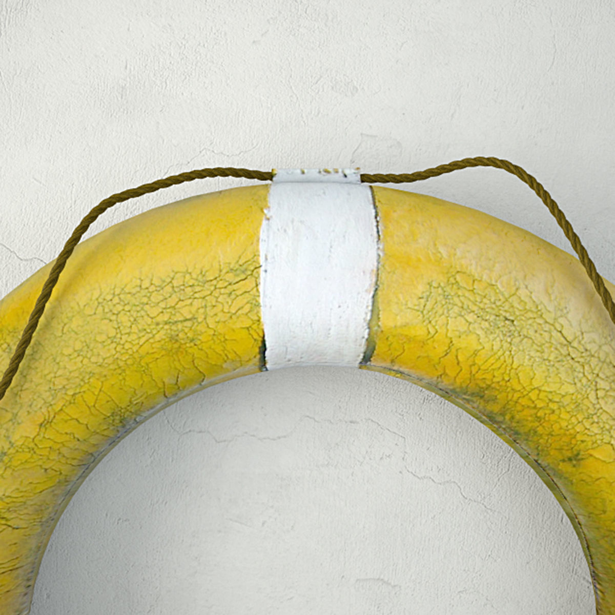 1950s Yellow Life Preserver 3D model_4