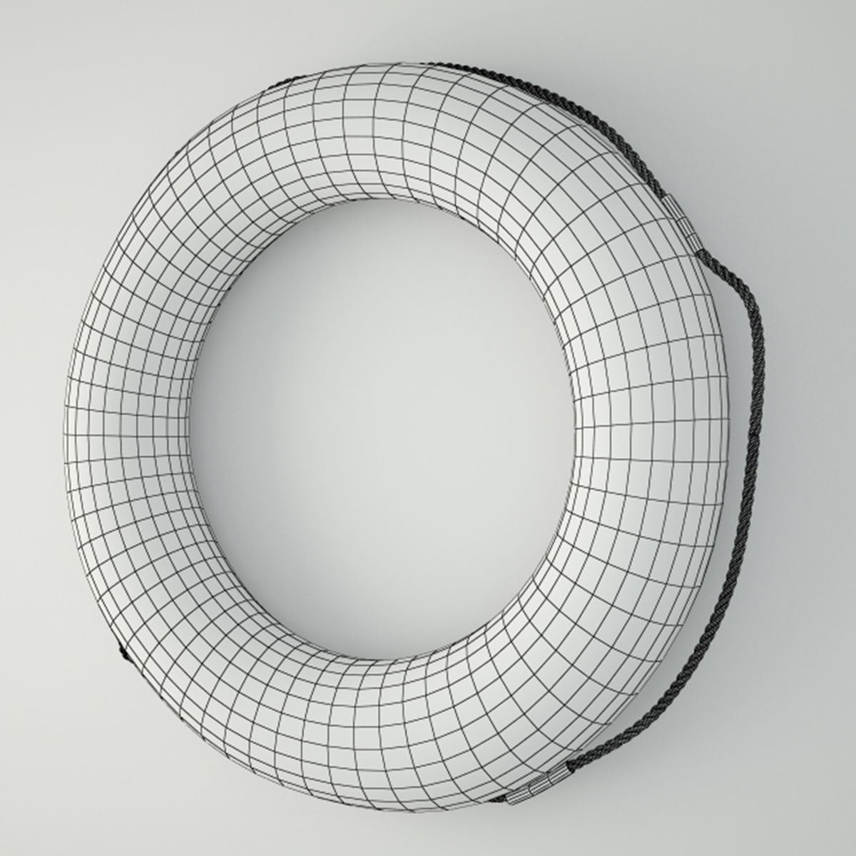 1950s Yellow Nautical Life Preserver 3D model_3