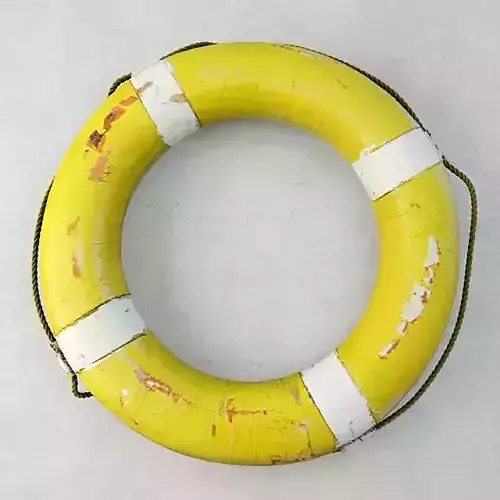 1950s Yellow Nautical Life Preserver 3D model