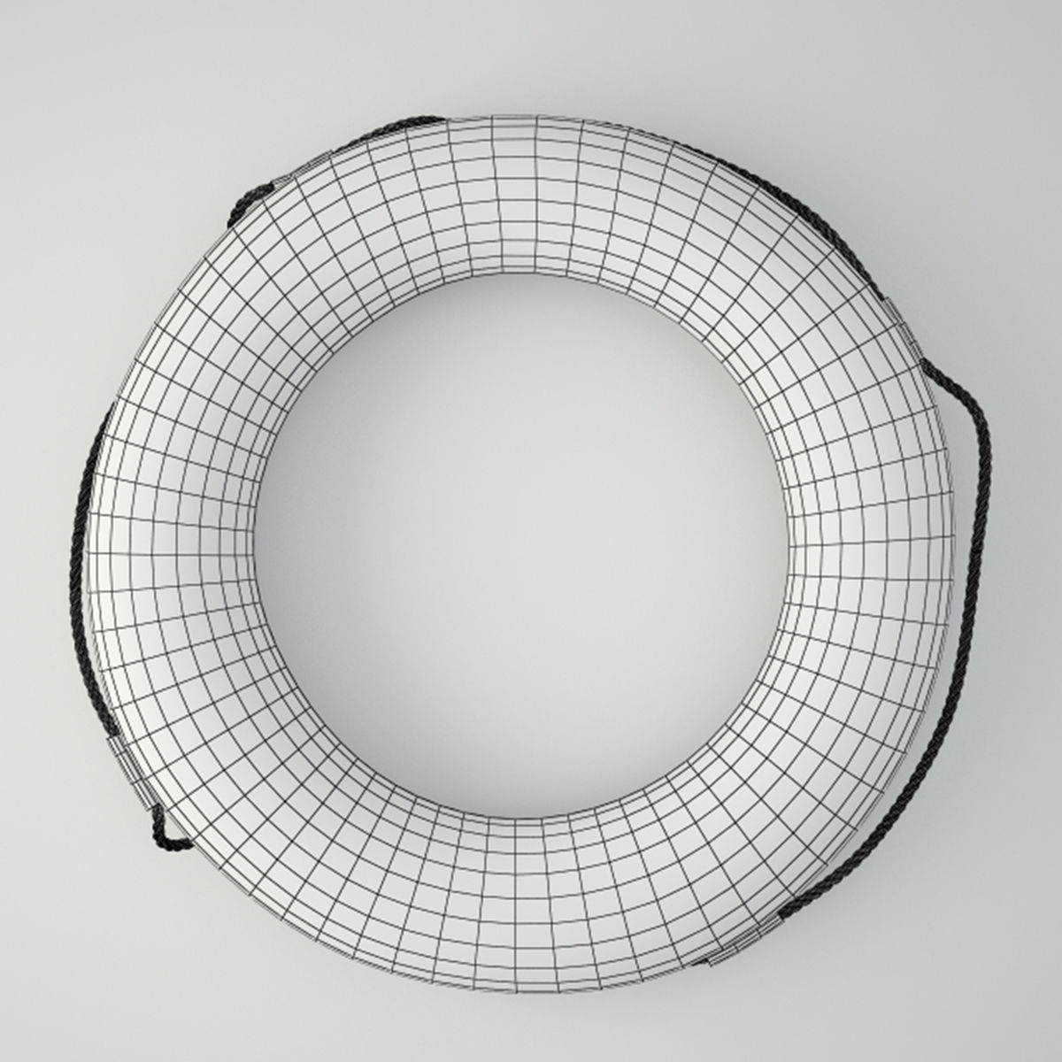 1950s Yellow Nautical Life Preserver 3D model_1