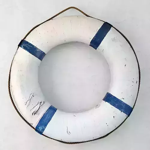 Blue and White Life Preserver 3D model