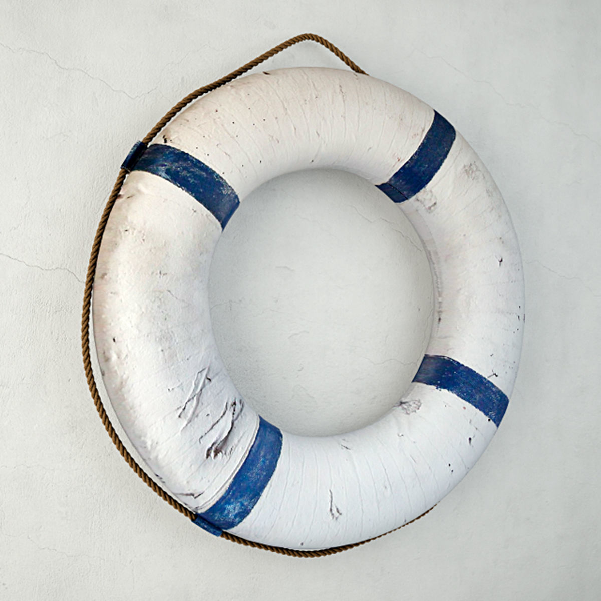 Blue and White Life Preserver 3D model_2