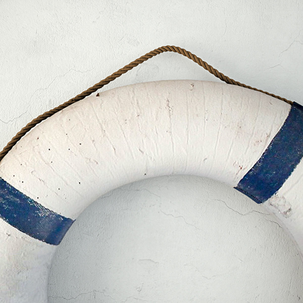 Blue and White Life Preserver 3D model_4