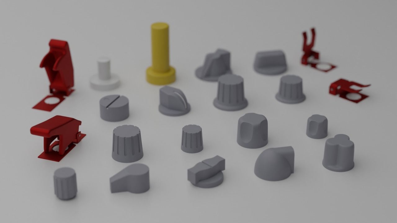 F16 Knobs Pack v3 3D model_2