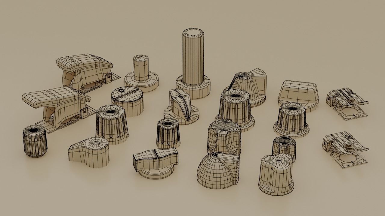 F16 Knobs Pack v3 3D model_4
