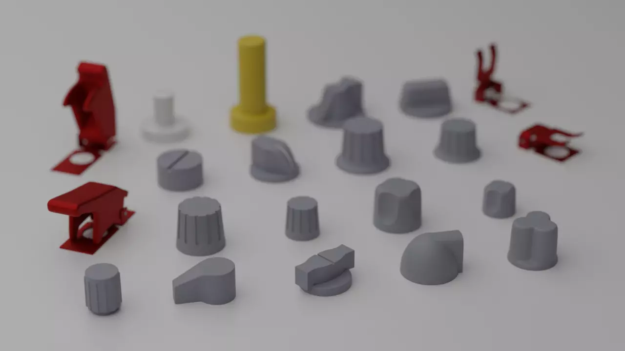 F16 Knobs Pack v3 3D model_0