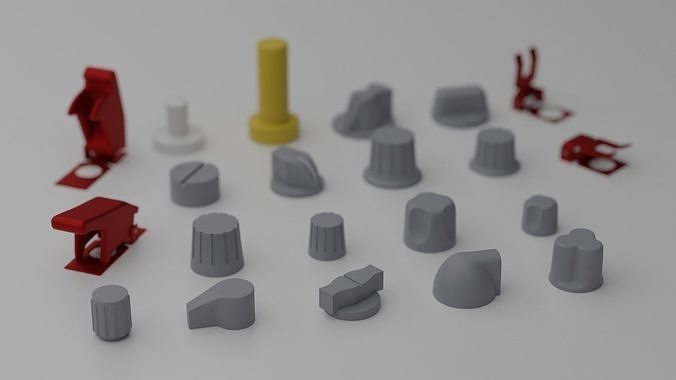 F16 Knobs Pack v3 3D model