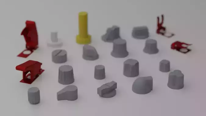 F16 Knobs Pack v3 3D model