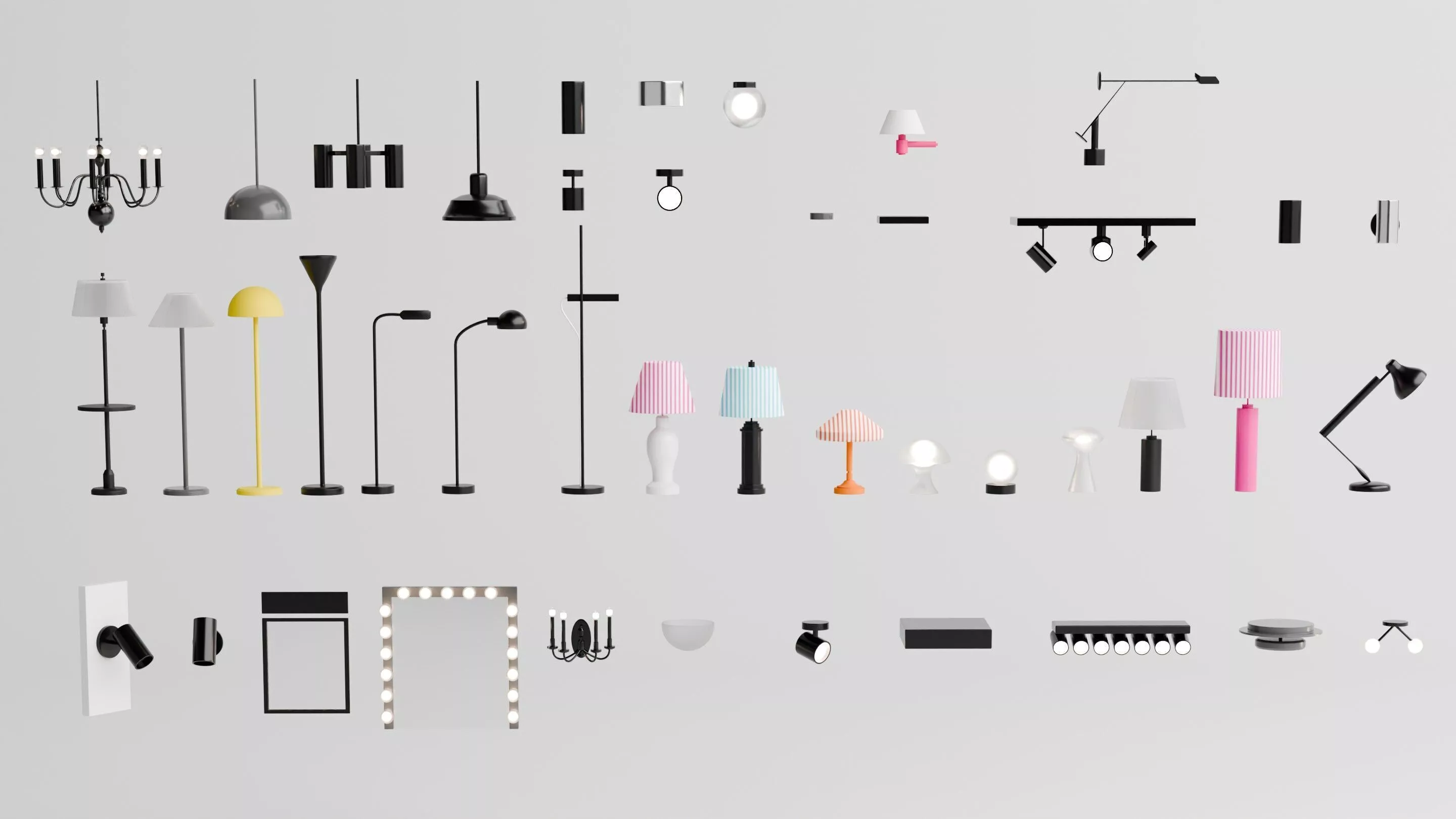 Modern Lighting Fixtures Pack Free 3D model