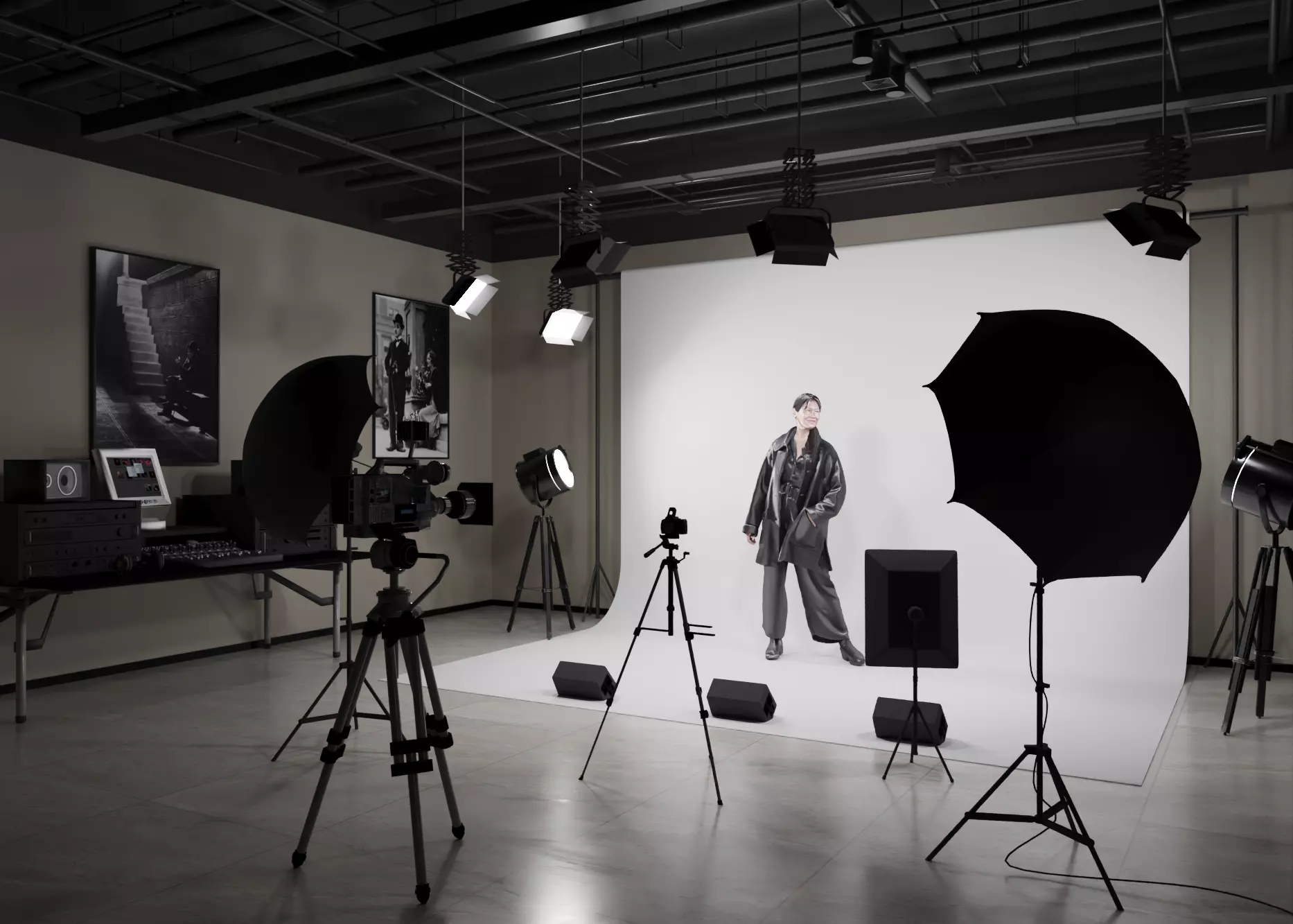Professional photography studio 3D model