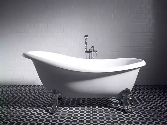 Retro Bathtube Lion 3D model