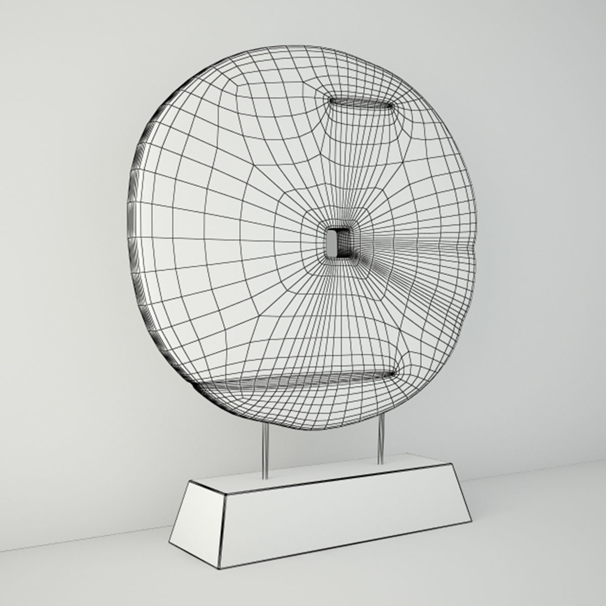 Chinese Elm Cart Wheel on Stand 3D model_3