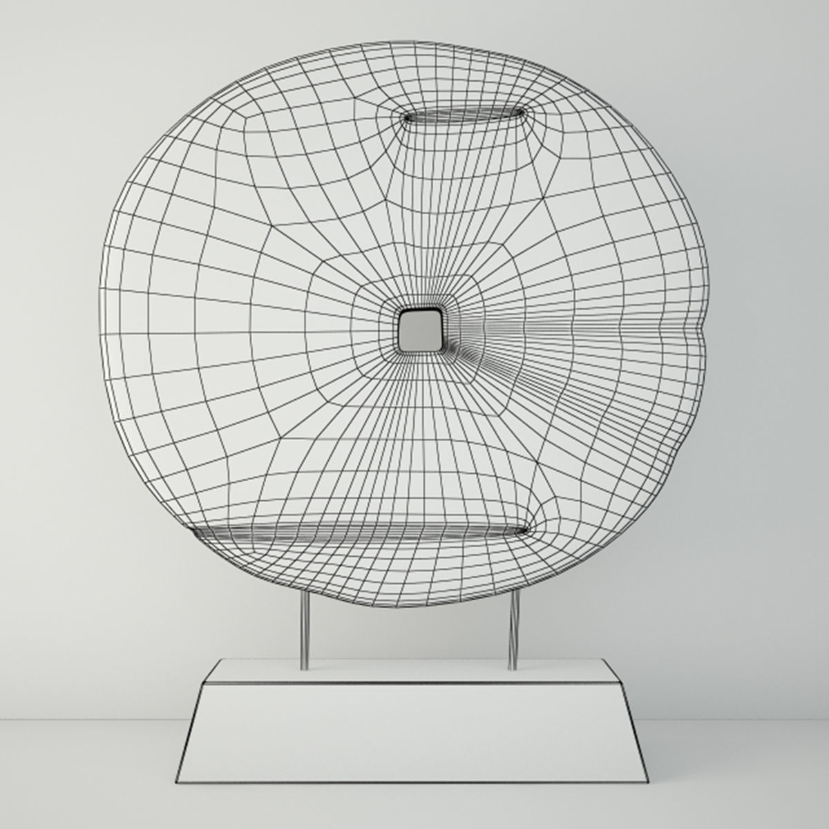 Chinese Elm Cart Wheel on Stand 3D model_1