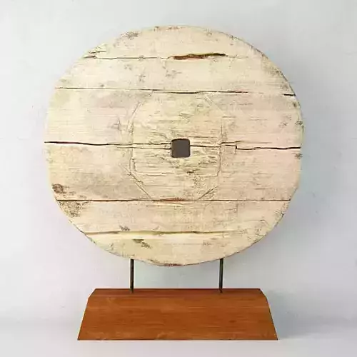 Chinese Elm Cart Wheel on Stand 3D model
