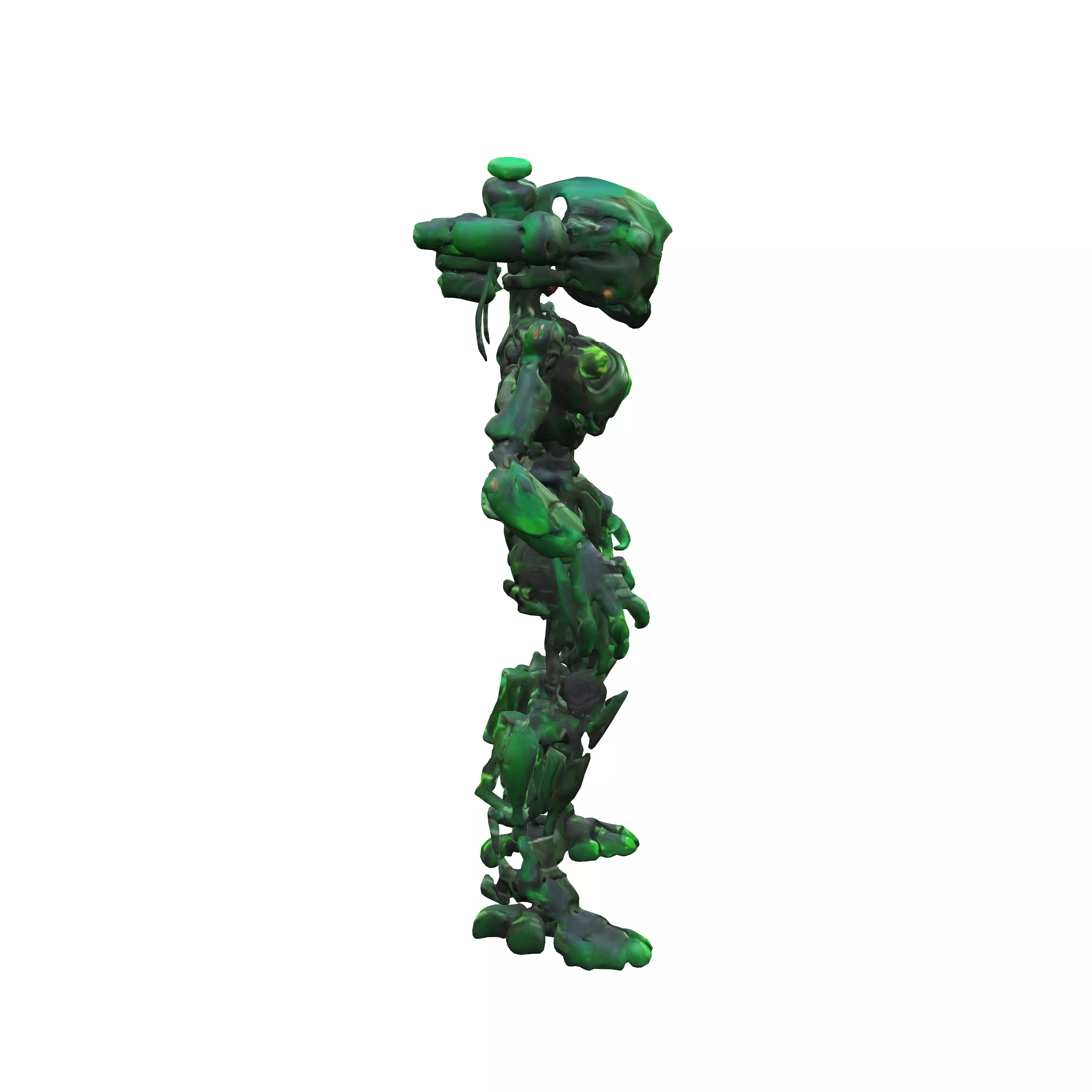scifi machine warrior black body of elegant solid constructio... 3D model