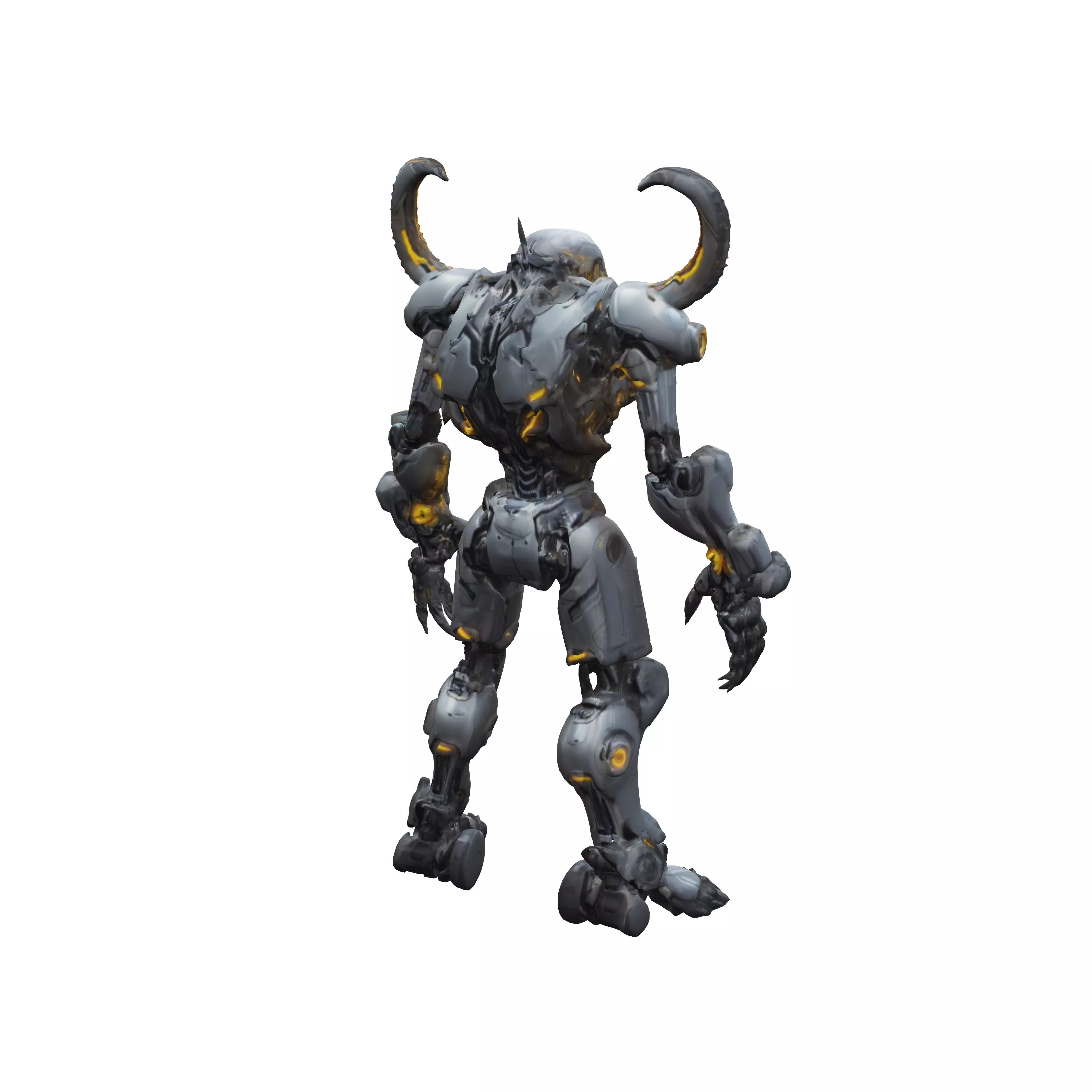scifi machine warrior body of elegant solid construction seve... 3D model