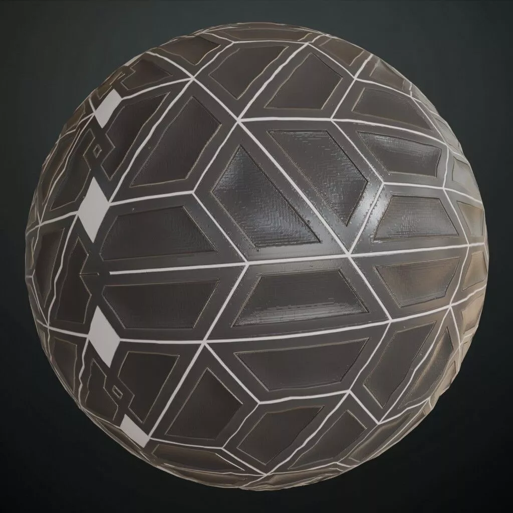 Realistic Shiny Black Concrete Blocks PBR Seamless Texture