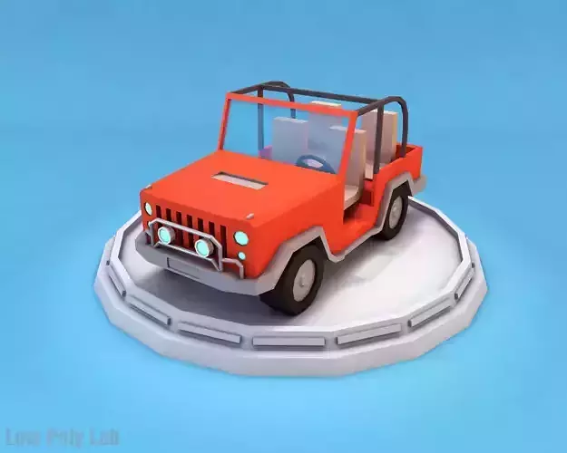 Cartoon Car Jeep Low-poly 3D model