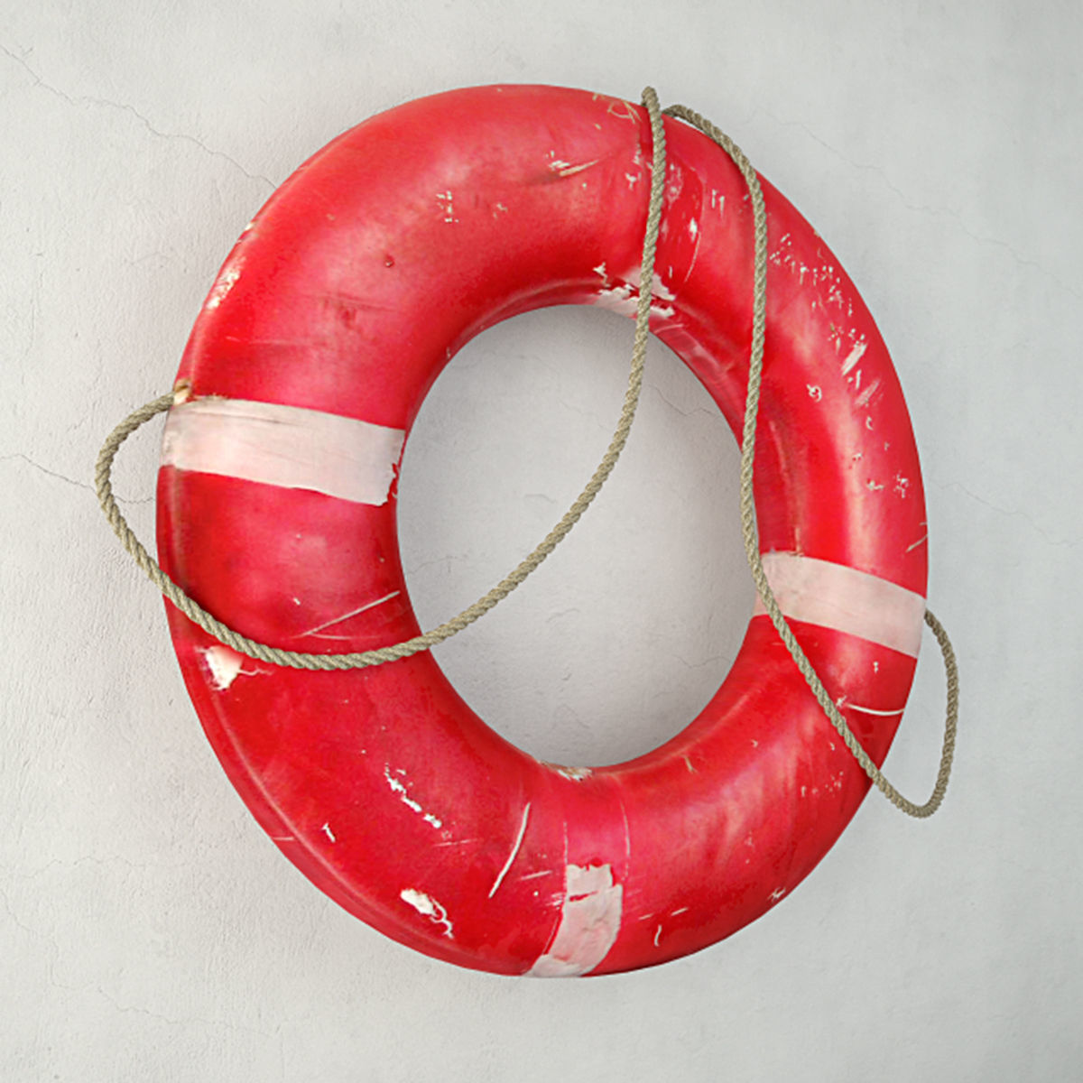 Coastal Red Life Preserver 3D model_2
