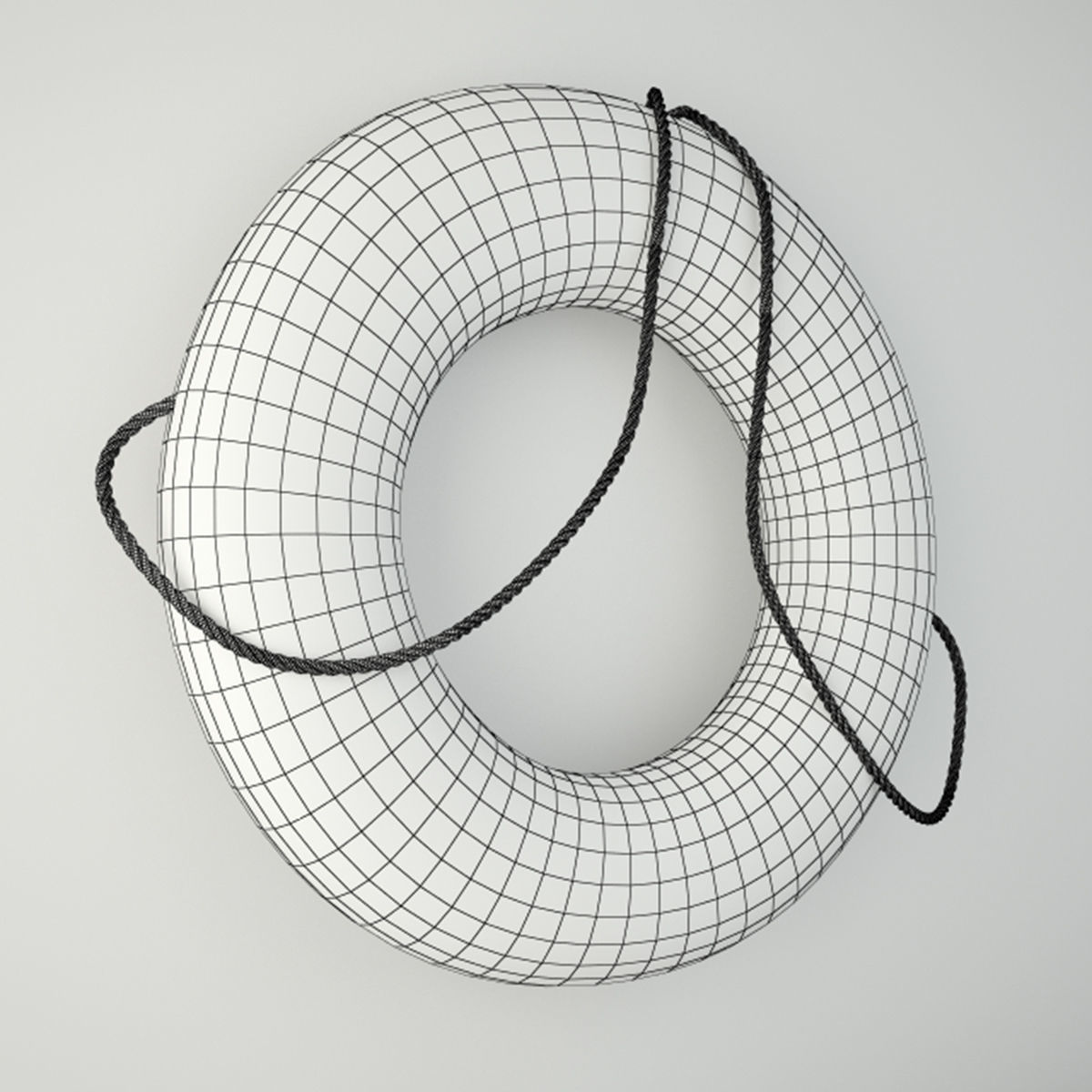 Coastal Red Life Preserver 3D model_3