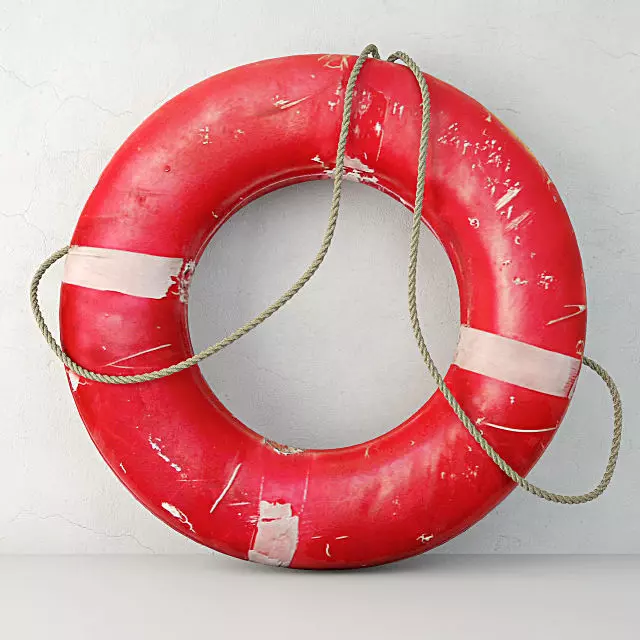 Coastal Red Life Preserver 3D model_0