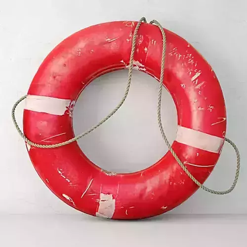 Coastal Red Life Preserver 3D model